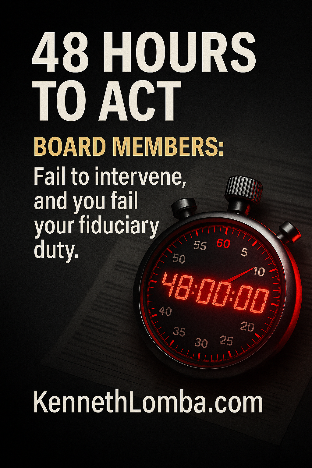48 Hours to Act - Board Fiduciary Responsibility