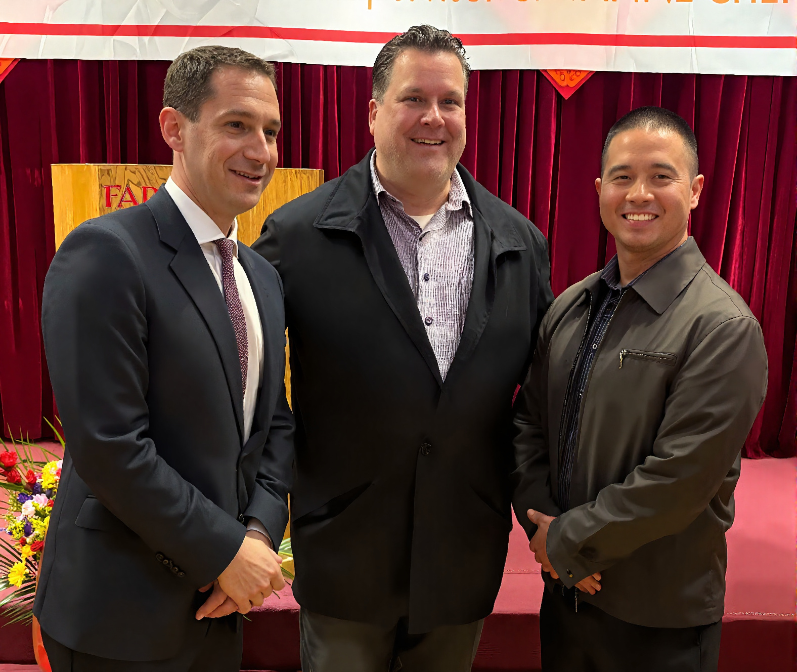 Kenneth Lomba with fellow union leaders at a formal ceremony