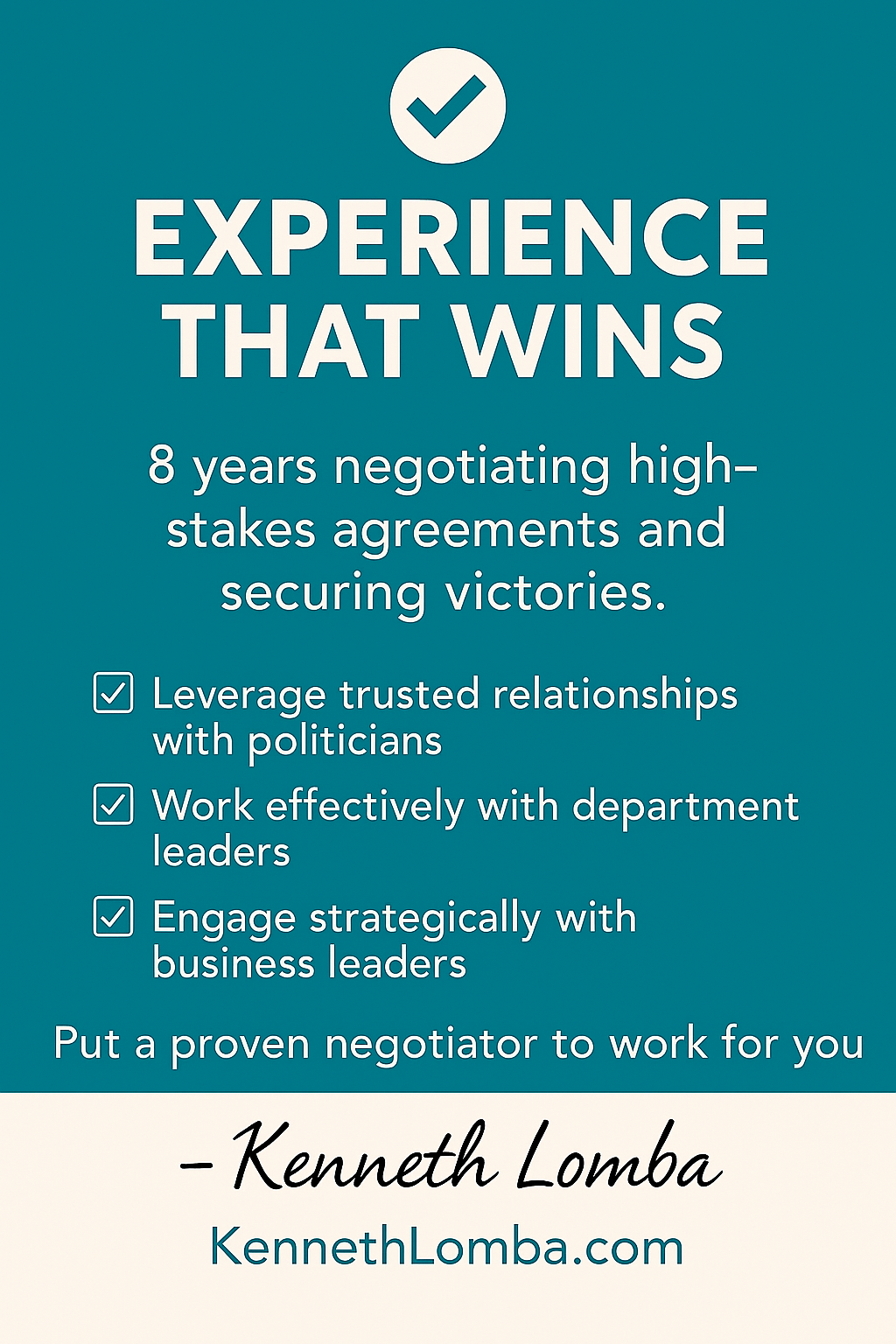 Kenneth Lomba - Experience That Wins